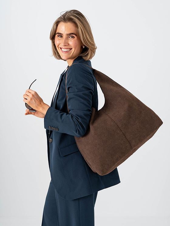 Roberto Rosso Suna Suede Tote Bag Dark Brown