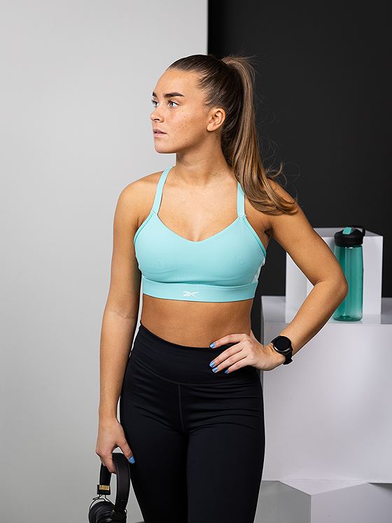 Reebok Sports Lux Strappy Bra Semi Classic Teal