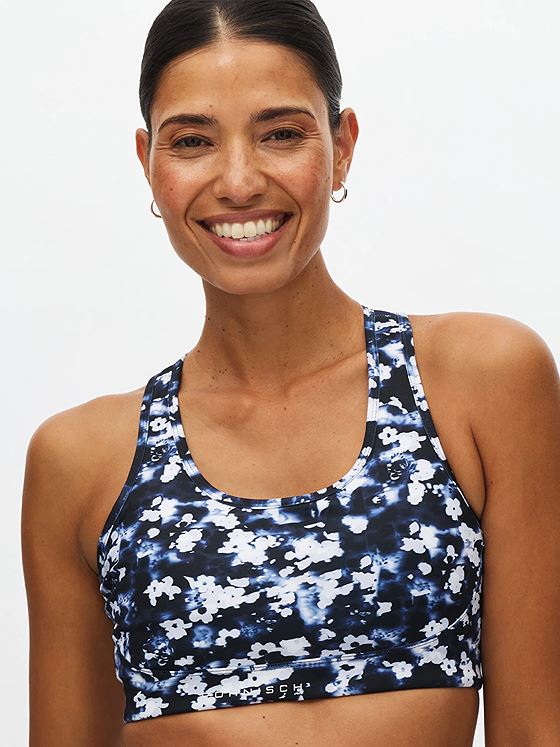Röhnisch Printed Mesh Sportsbra Indigo Bloom