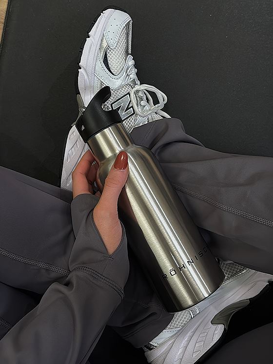 Röhnisch Straw Water Bottle Silver