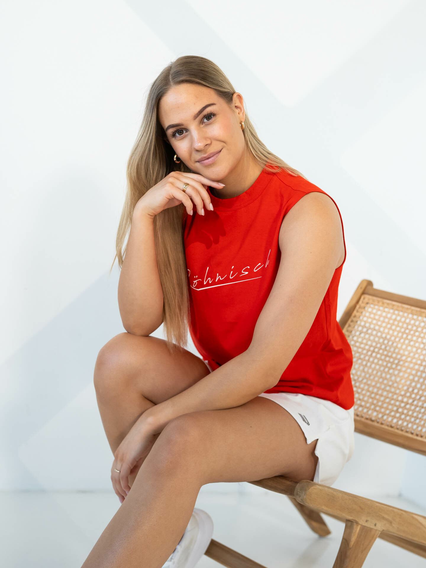 Röhnisch Cotton Retro Top Fiery Red