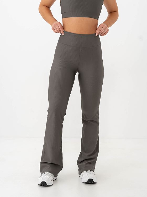 Röhnisch Ribbed R Flare High Waist Tights Gunmetal