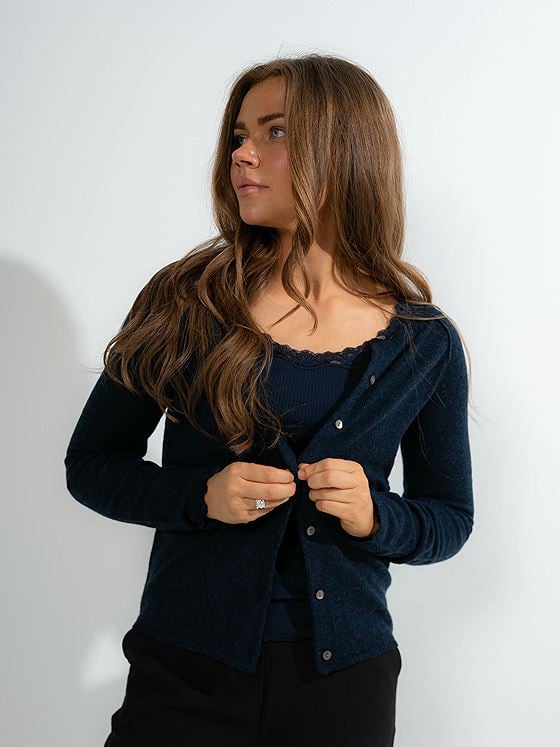 Rosemunde Laica Wool & Cashmere Cardigan Dark Navy Melange