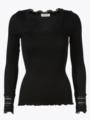 Rosemunde Benita Silk T-Shirt W/ Lace Black