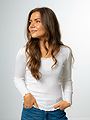 Rosemunde Babette Silk T-Shirt W/ Lace New White