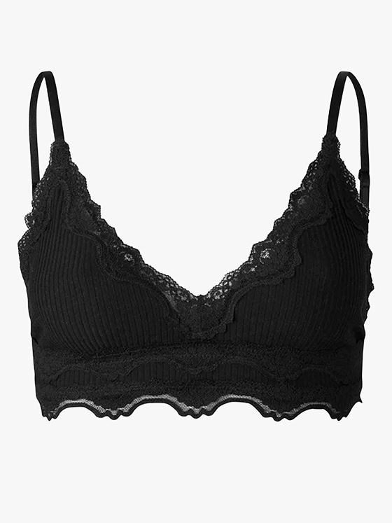 Rosemunde Silk Bra W/Lace Black
