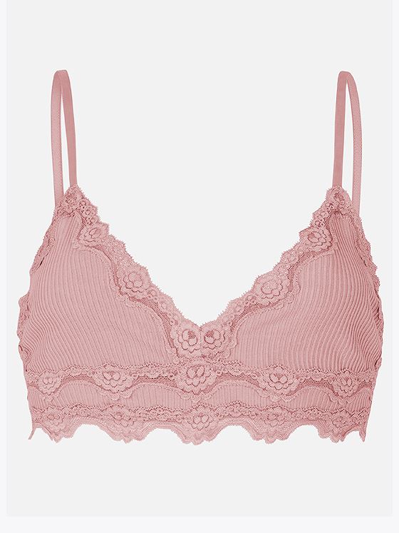 Rosemunde Silk Bra W/Lace Woodrose