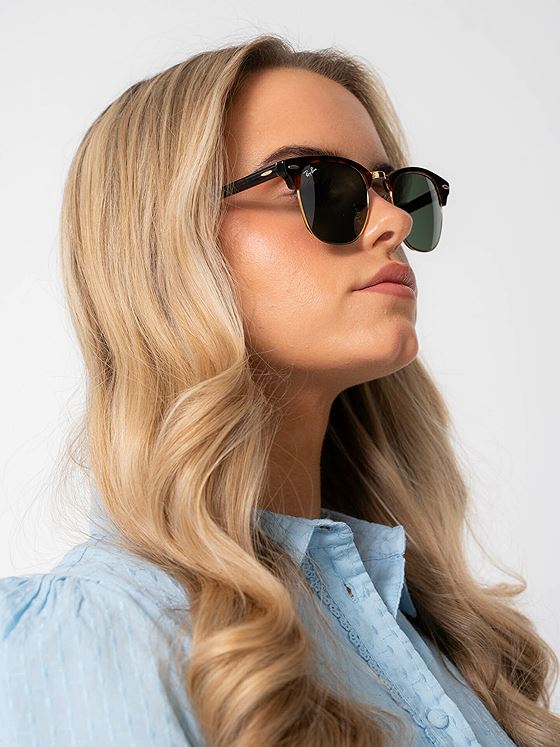 Ray-Ban Clubmaster Tortoise / Green Solid Color