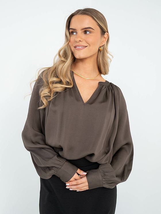 Second Female Drape Tunic Blouse Major Brown