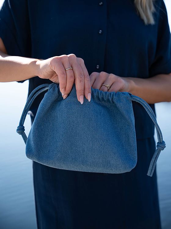 Second Female Demina Small Bag Blue Denim