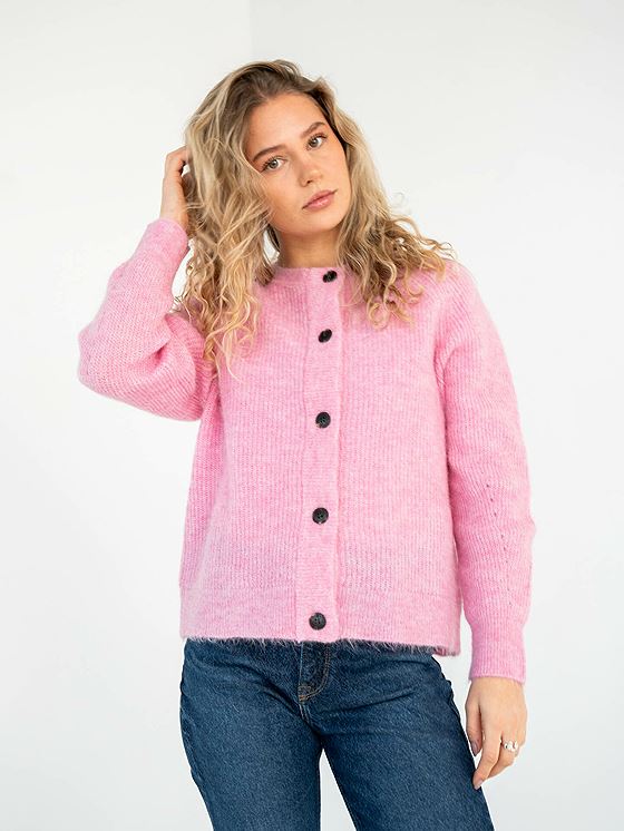 Selected Femme Lulu Long Sleeve Knit Short Cardigan Moonlite Mauve