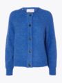 Selected Femme Lulu Long Sleeve Knit Short Cardigan Nebulas Blue