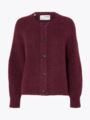 Selected Femme Lulu Long Sleeve Knit Short Cardigan Windsor wine