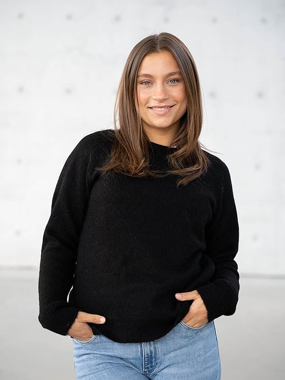 Selected Femme Lulu Long Sleeve Knit O-Neck Black