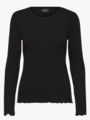 Selected Femme Anna Long Sleeve Crew Neck Tee Black