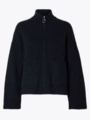 Selected Femme Sia Long Sleeve Knit Zipper Cardigan Dark Sapphire