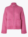 Selected Femme Sia Long Sleeve Knit Zipper Cardigan Phlox Pink