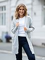Selected Femme Lulu New Long Sleeve Knit Long Cardigan Light Grey Melange