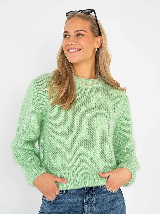 Selected Femme Suanne Long Sleeve Knit O-Neck Grønn