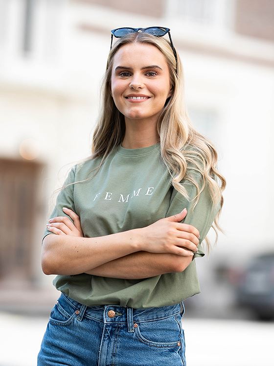 Selected Femme Vilja Short Sleeve Printed Tee Grønn