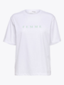 Selected Femme Vilja Short Sleeve Printed Tee W Bright White Absinthe Green