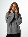 Selected Femme Gabella Long Sleeve Knit High-Neck Light Grey Melange