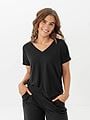 Selected Femme Essential Short Sleeve V-Neck Tee Black