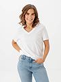 Selected Femme Essential Short Sleeve V-Neck Tee Bright White