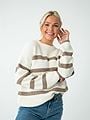Selected Femme Bloomie Long Sleeve Knit O-Neck Snow White Greige