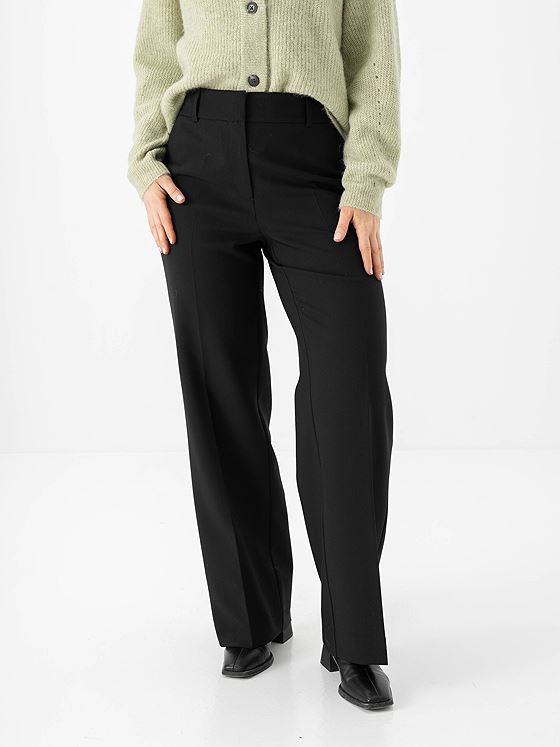 Selected Femme Rita Mid Waist Wide Pant Black