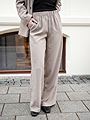 Selected Femme Tinni-Relaxed MidWaist Wide Pant Greige