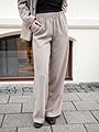 Selected Femme Tinni-Relaxed Mid Waist Wide Pant Greige