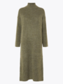 Selected Femme Maline Long Sleeve Knit Dress High Neck Dusky Green