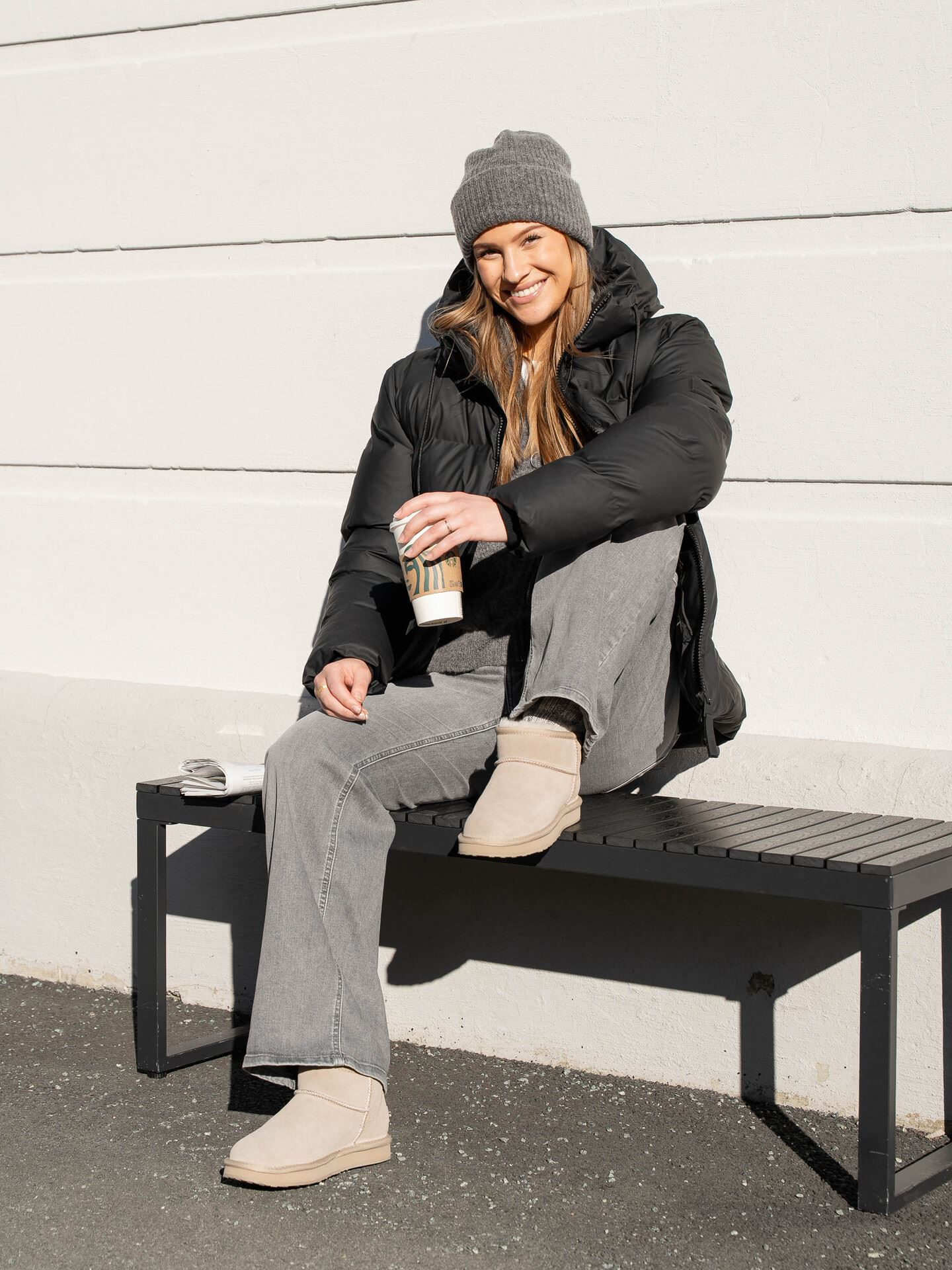 Selected Femme Maline Knit Beanie Medium Grey Melange