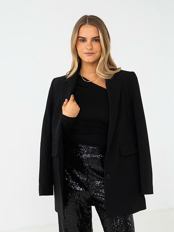 Selected Femme Rita Long Sleeve Relaxed Blazer Black
