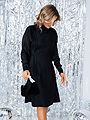 Selected Femme Alana Long Sleeve Short Satin Dress Black