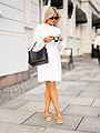 Selected Femme Tatiana Long Sleeve Short Embr Dress Bright White