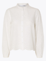 Selected Femme Tatiana Long Sleeve Embr Shirt Bright White