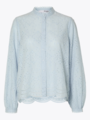 Selected Femme Tatiana Long Sleeve Embr Shirt Cashmere Blue