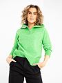 Selected Femme Lulu Mika Half Zip Long Sleeve Knit Classic Green Melange
