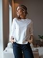 Selected Femme Essential Long Sleeve Boxy Tee Hvit