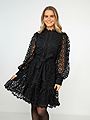 Selected Femme Silja Long Sleeve Embroidery Short Dress Black