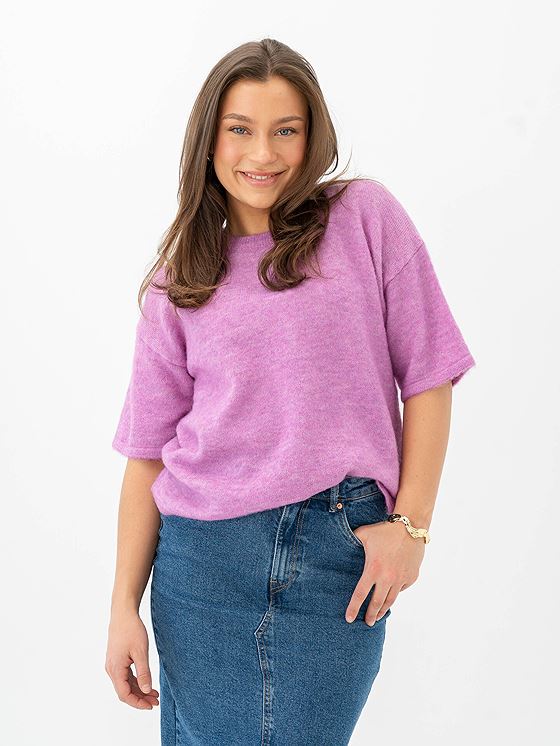 Selected Femme Maline-Liliana 2/4 Knit O-Neck First Bloom Melange