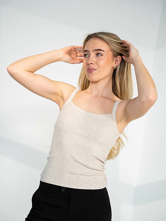 Selected Femme Celica Anna Strap Tank Top Oatmeal MÉLANGE