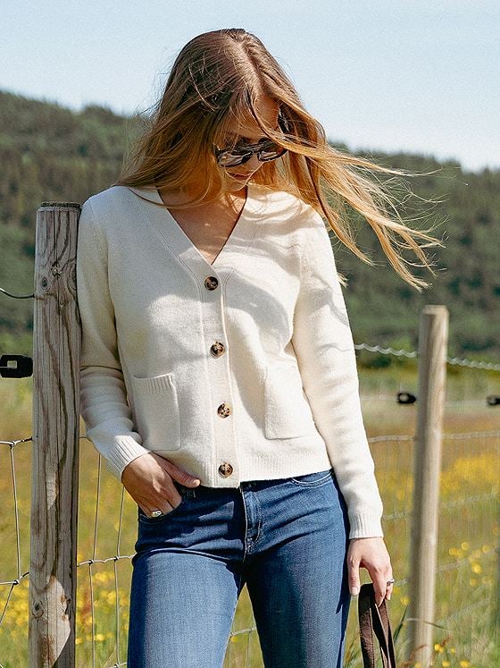 Selected Femme Ana Long Sleeve Knit Cardigan Birch