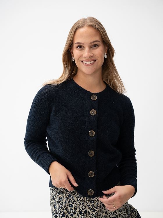 Selected Femme Sia Ras Long Sleeve Knit Cardigan Dark Sapphire