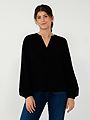Selected Femme Viva Long Sleeve V-Neck Top Black