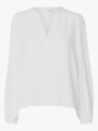 Selected Femme Viva Long Sleeve V-Neck Top White