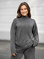 Selected Femme Hella Long Sleeve Knit High Neck Medium Grey Melange