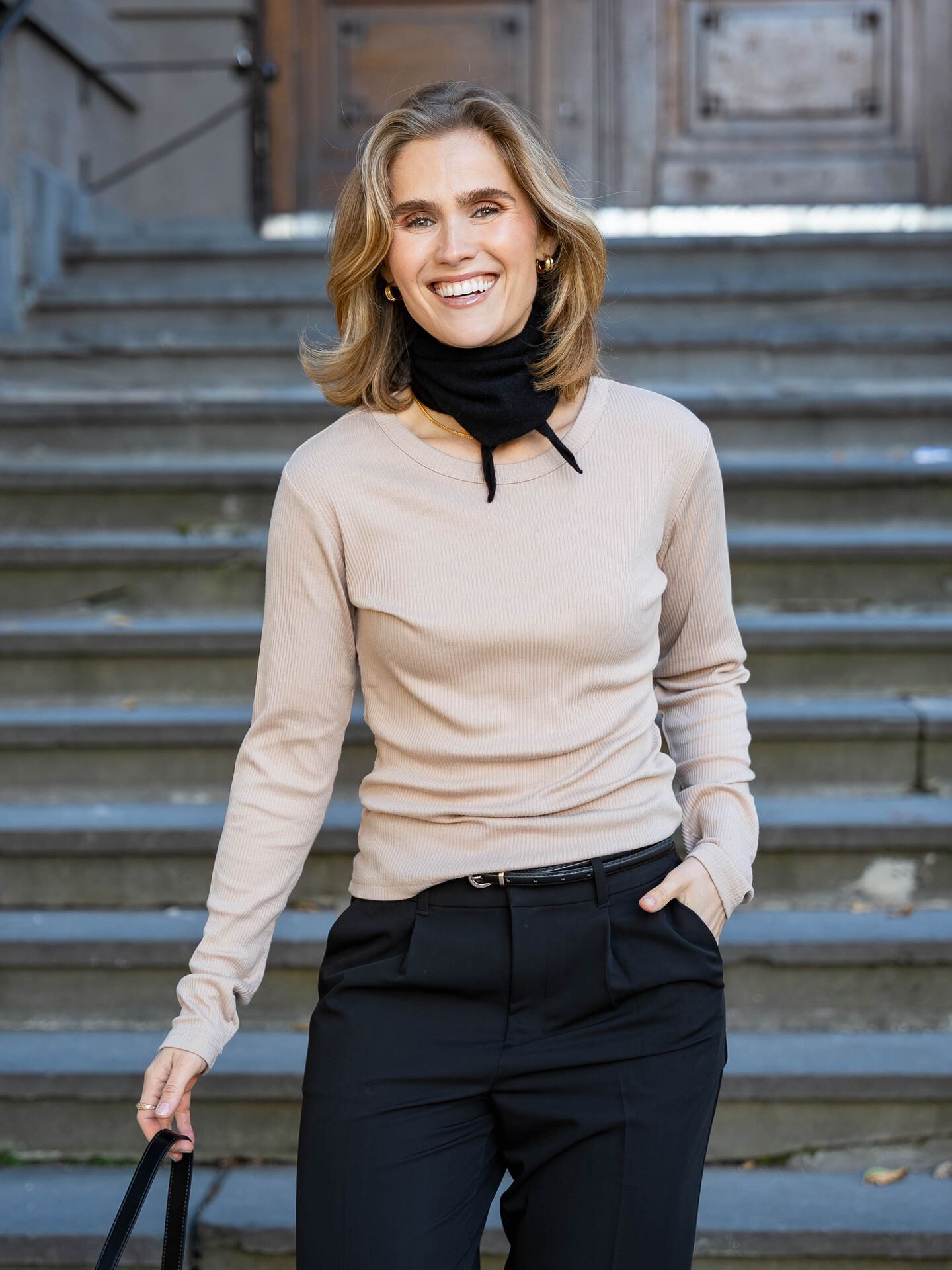 Selected Femme Maria Narrow Cashmere Scarf Black